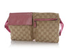 Gucci Pink and Beige Double Pocket Belt Bag