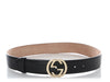 Gucci Black Leather GG Belt