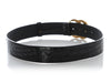 Gucci Black Croc-Embossed Leather GG Marmont Belt