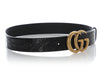 Gucci Black Croc-Embossed Leather GG Marmont Belt