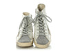 Golden Goose White Leather and Swarovski Crystal Francy High Top Sneakers
