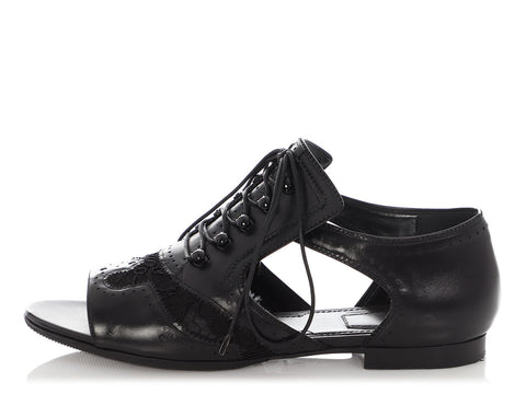 Givenchy Black Show Com Flat Sandals