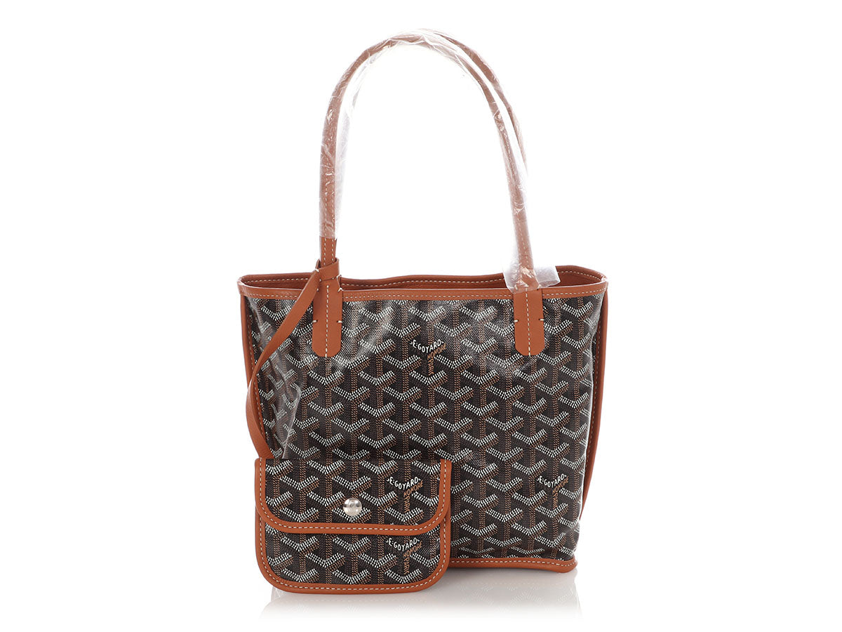 Goyard Mini Black and Tan Anjou Tote