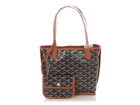 Goyard Mini Black and Tan Anjou Tote