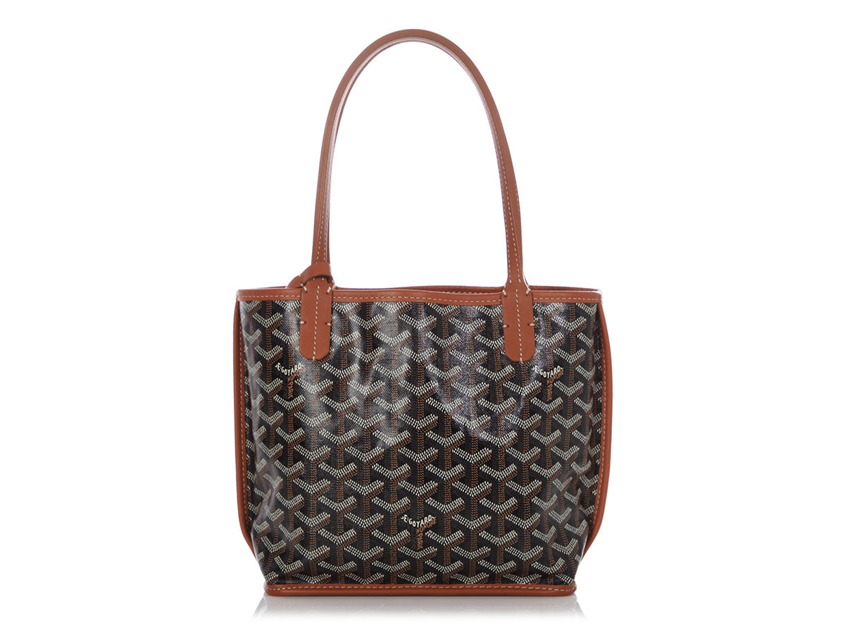 Goyard Mini Black and Tan Anjou Tote