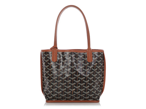 Goyard Mini Black and Tan Anjou Tote