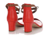 Hermès Red and Brown Manege Ankle Wrap Sandals