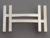 Hermès Palladium Double H Au Carre Belt Buckle 32mm