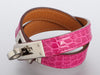 Hermès Rose Scheherazade Shiny Alligator Kelly Double Tour Bracelet