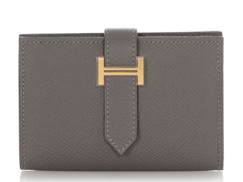 Hermès Mini Gris Meyer Epsom Béarn Wallet