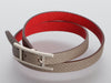 Hermès Gray and Red Epsom Behapi Double Tour Bracelet