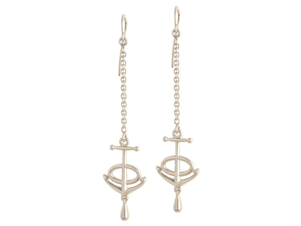 Hermès Sterling Silver Grand Chaîne d'Ancre Pierced Drop