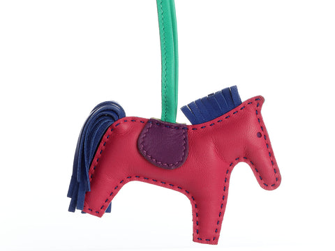 Hermès Rainbow Lambskin Reversible Grigri Rodeo Horse Bag Charm PM