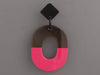 Hermès Buffalo Horn and Pink Lacquered Wood Isthme Pierced Drop Earrings