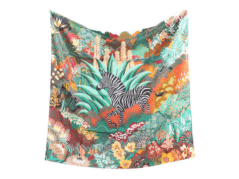 Hermès Mountain Zebra Silk Scarf 90cm