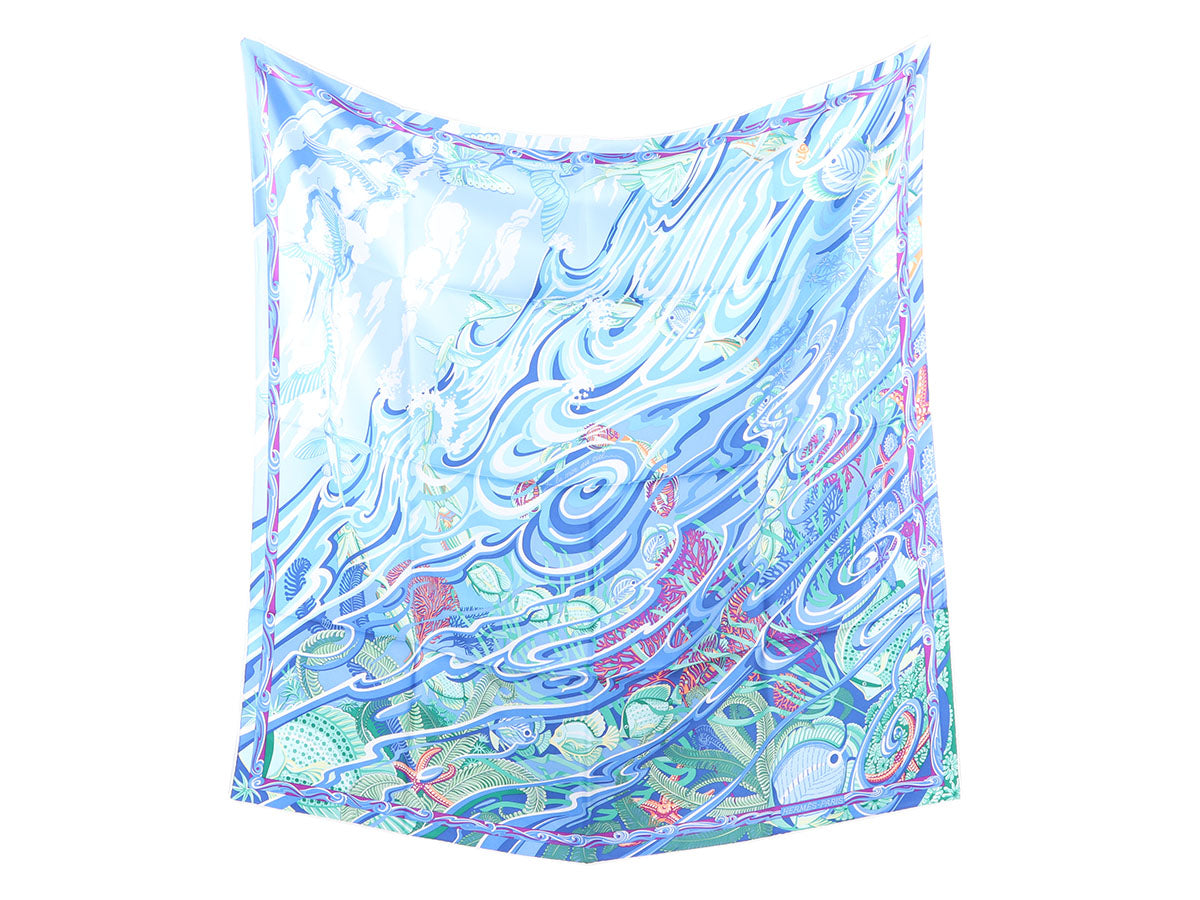 Hermès De la Mer au Ciel Silk Scarf 90cm