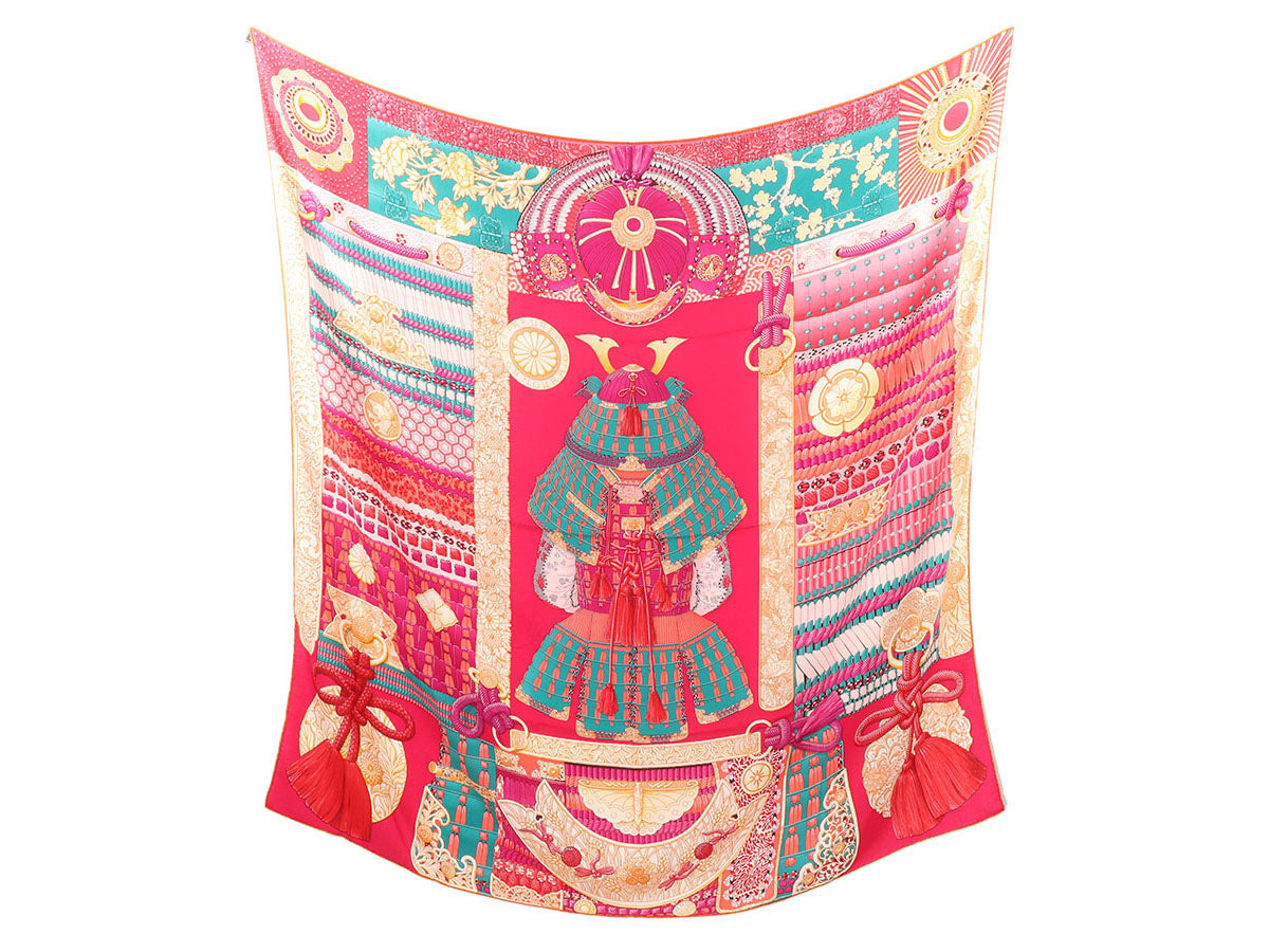 Hermès Parures de Samouraïs Cashmere Silk Shawl 140cm