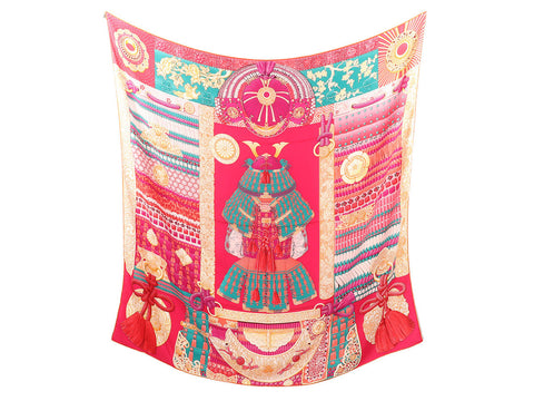 Hermès Parures de Samouraïs Cashmere Silk Shawl 140cm