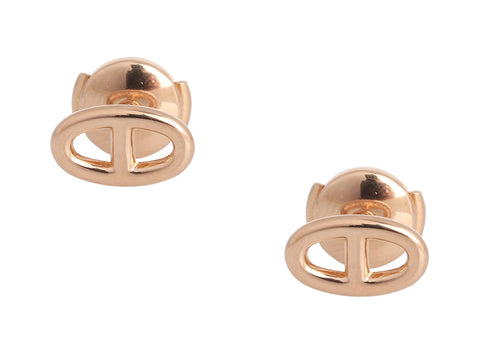 Hermès 18K Rose Gold Farandole Very Small Pierced Earrings