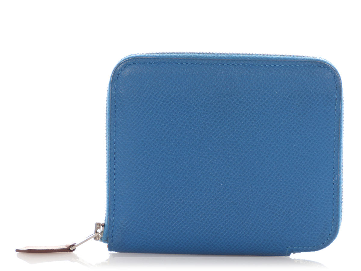 Hermes Blue Zellige Silk'In Compact Zippy Wallet