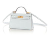 Hermès Mini Bleu Brume Chèvre Mysore Kelly 20