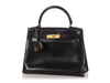 Hermès Vintage Black Box Calfskin Kelly 28