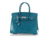 Hermès Bleu Izmir Shiny Porosus Crocodile Birkin 30