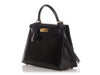 Hermès Vintage Black Box Calfskin Kelly 28