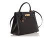 Hermès Vintage Black Box Calfskin Kelly 28