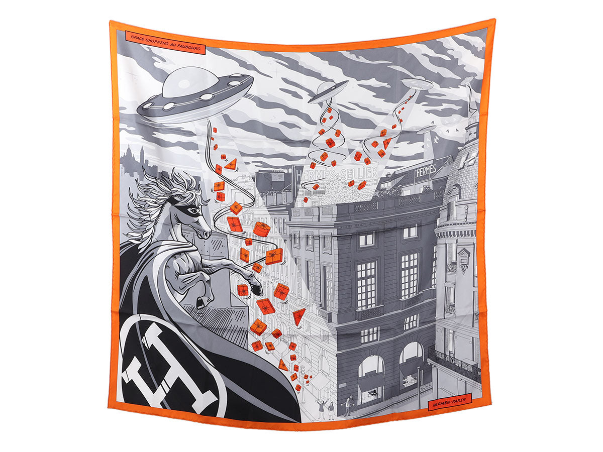 Hermès Space Shopping au Faubourg Silk Scarf 90cm