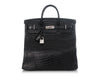 Hermès Matte Black Porosus Crocodile HAC Birkin 40