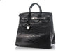 Hermès Matte Black Porosus Crocodile HAC Birkin 40