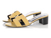 Hermès Yellow Patent Epsom Oasis Sandals