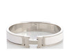 Hermès Narrow White Enamel Clic-Clac Bracelet