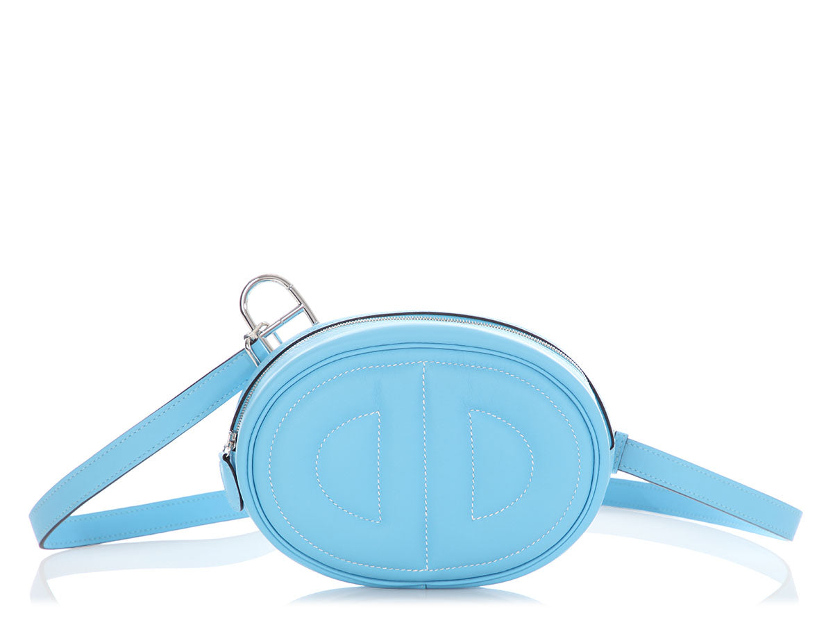 Hermès Bleu Céleste and Bamboo Verso In-The-Loop Belt Bag 18