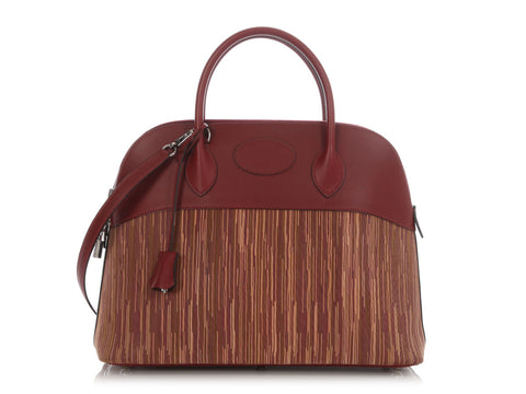 Hermès Red Vibrato Box Calfskin Bolide 35