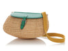 Hermès Vert Vertigo Swift and Osier Wicker Panier de Pêche