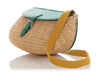 Hermès Vert Vertigo Swift and Osier Wicker Panier de Pêche