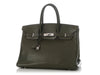 Hermès Vert Olive Clémence Birkin 35