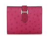 Hermès Fuchsia Ostrich Béarn Compact Wallet