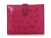 Hermès Fuchsia Ostrich Béarn Compact Wallet