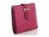 Hermès Fuchsia Ostrich Béarn Compact Wallet