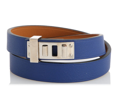 Hermès Mini Bleu Electrique Swift Dog Bracelet