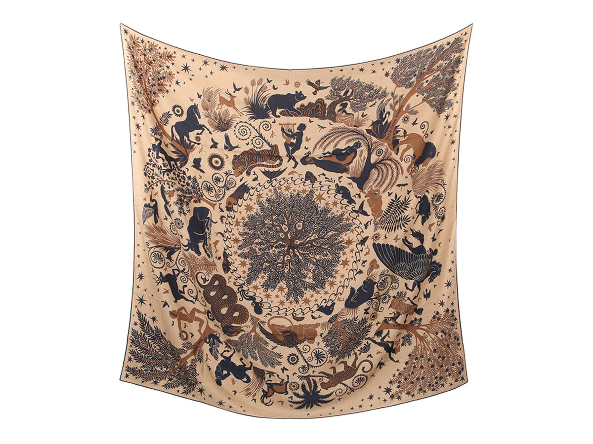 Hermès Sous le Charme d'Orphee Cashmere Silk Shawl 140cm