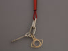 Hermès Red Leather and Lizard Curiosite Charm Pendant Necklace