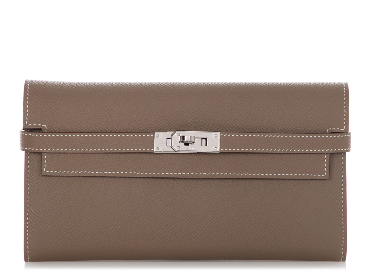 Hermès Etoupe Epsom Kelly Longue Wallet