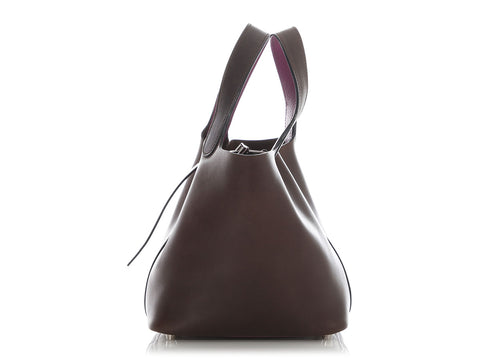 Hermès Ebène Barenia and Anemone Picotin Eclat 18