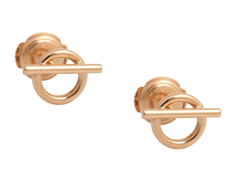 Hermès 18K Rose Gold Echappee Earrings