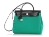 Hermès Menthe Toile Officier and Black Vache Hunter Herbag Zip 31