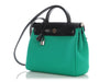 Hermès Menthe Toile Officier and Black Vache Hunter Herbag Zip 31